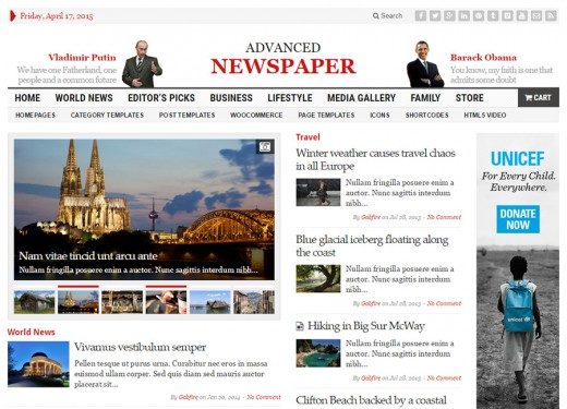 Advanced Newspaper theme screenshot